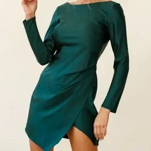 green emerald velvet dress Helsi Low Back Lace Insert Maxi Dress Forest Green